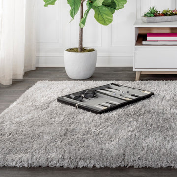 Aydin Solid Plush Shag Area Rug
